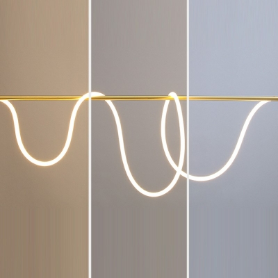 Ultra-modern Metallic Island Pendant Lights Geometric Chandelier Lighting Fixtures