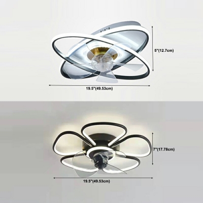 1-Light Flushmount Lighting Contemporary Style Geometric Shape Metal Remote Control Stepless Dimming Ceiling Mount Light Fixture