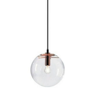1-Light Hanging Ceiling Lights Minimalism Style Ball Shape Metal Pendant Lighting