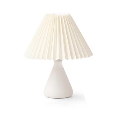 1-Light Table Light Contemporary Style Cone Shape Fabric Nightstand Lamps