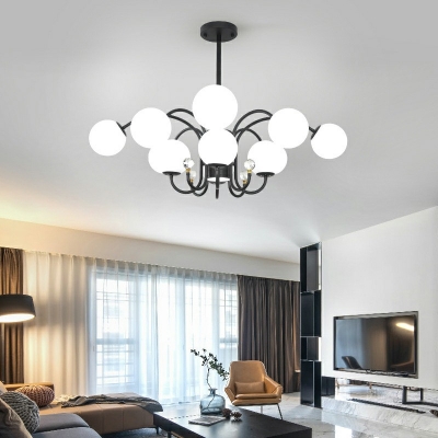 13-Light Chandelier Light Fixtures Contemporary Style Globe Shape Metal Ceiling Pendant Lights