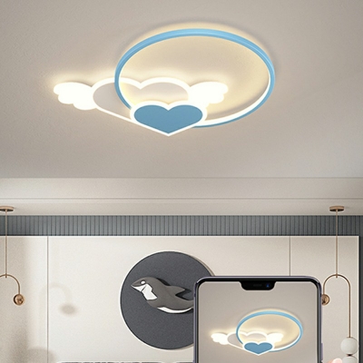 3-Light Flush Mount Kids Style Heart Shape Metal Ceiling Mounted Light
