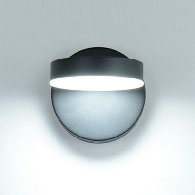 Acrylic Drum Wall Sconce Modern Style 1 Light Wall Mounted Lamps in Black