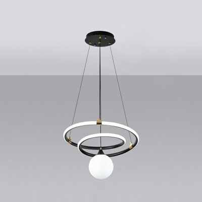 Aluminum Chandelier Light Fixture LED Lighting with Acrylic Shade Suspended Lighting Fixture