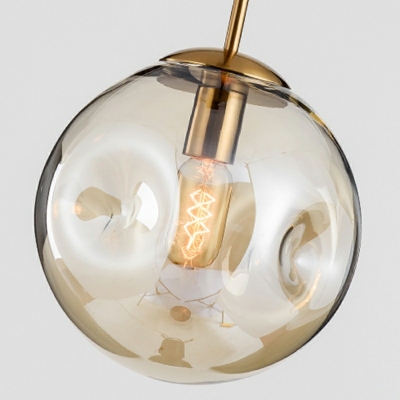 Amber Pendulum Hanging Light Fixtures Modern Style Lattice Glass 1 Light Hanging Lights