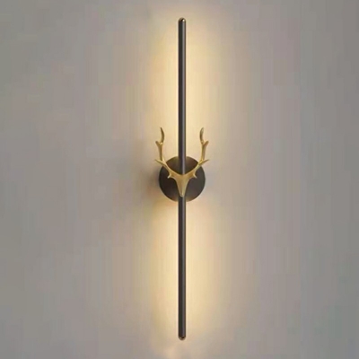 Black-Gold Wall Mounted Light Fixture Silica Gel Shade and Aluminum Contemporary Wall Sconce