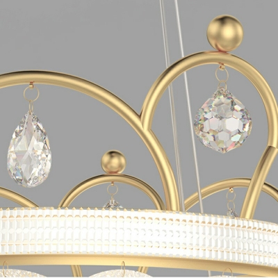 Contemporary Circular Chandelier Light Fixtures Glass Ceiling Chandelier
