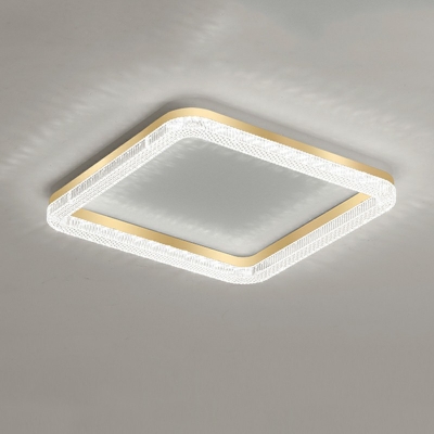 Contemporary Crystal Glass LED Flush Mount Lighting for Living Room
