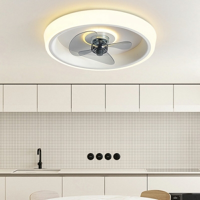 Flush Mount Fan Light Kid's Room Style Acrylic Flush Mount Ceiling Fan Light for Living Room Remote Control Stepless Dimming