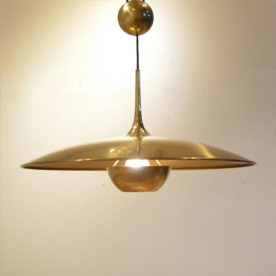 Gold Trumpet Flare Hanging Lights Modern Style Metal 1 Light Hanging Ceiling Lights