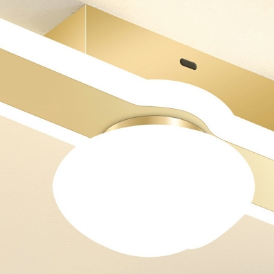 Gold Ultrathin Flush Ceiling Lights Modern Style Metal 4 Lights Flush Ceiling Light