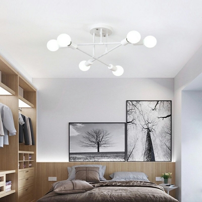 Industrial Linear Flush Lighting Metal Flush Mount Lamp for Living Room