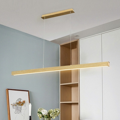 Linear LED Island Chandelier Lights Modern Minimalism Hanging Chandelier for Living Room