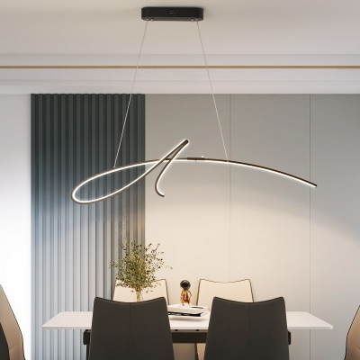 Linear Shaped Metal Island Light Modern Simply LED Hanging Pendant Light