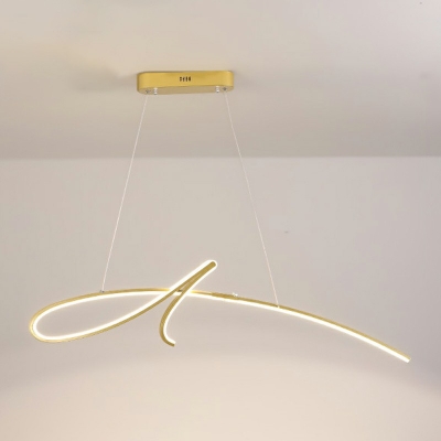 Linear Shaped Metal Island Light Modern Simply LED Hanging Pendant Light