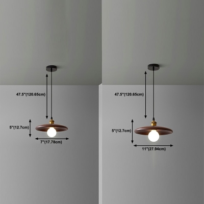 Minimal Hanging Wide Flare Commercial Pendant Lighting Wood Pendant Light
