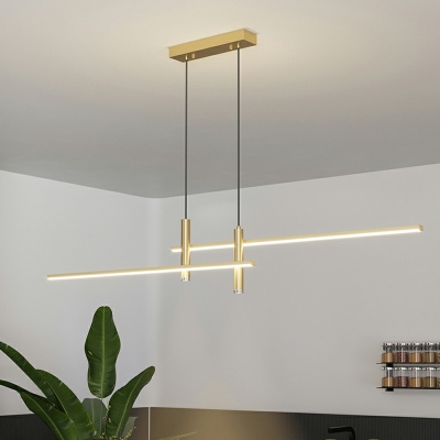 Modern 4 Lights Island Lighting Linear Pendant Light Fixtures for Dining Room