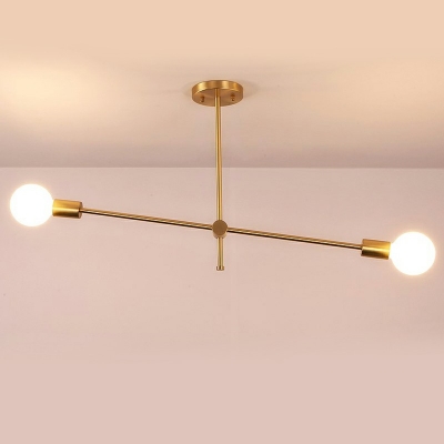 Modern Metal Flush Mount Chandelier Minimalism Pendant Lighting Fixtures for Living Room