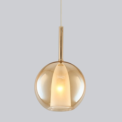 Pendulum Lights Hanging Pendant Light Modern Style Glass 1-Light Ceiling Pendant Light in Grey