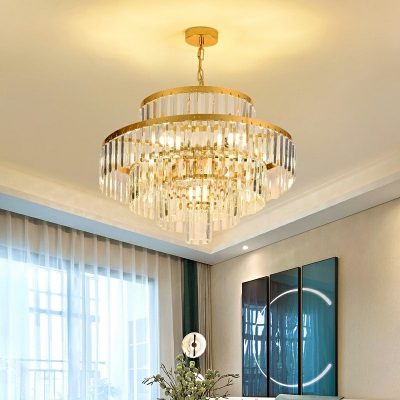 Round Shape Hanging Lights Crystal Chandelier for Living Room