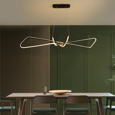 Ultra-Modern Island Ceiling Light Bowknot Shaped Chandelier for Dining Room