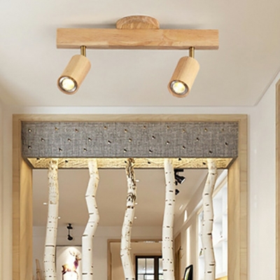 Wood Modern Semi Flush Mount Ceiling Light Simplistic Ceiling Light for Living Room