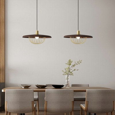 1-Light Ceiling Pendant Light Simple Style Cage Shape Metal Hanging Lamp Kit