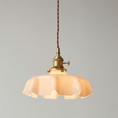 1-Light Pendant Lighting Minimalist Style Dome Shape Metal Hanging Light Fixtures