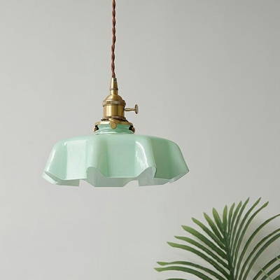 1-Light Pendant Lighting Minimalist Style Dome Shape Metal Hanging Light Fixtures