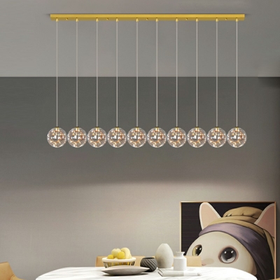 10-Light Pendant Lighting Minimalism Style Ball Shape Metal Hanging Lights