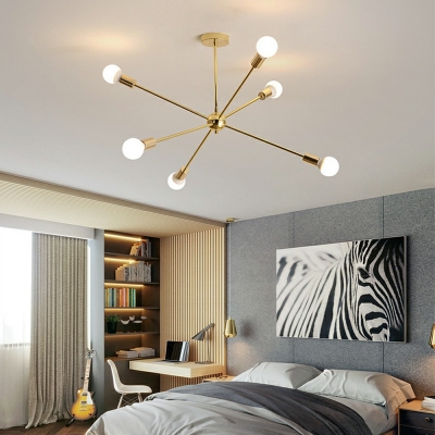 12-Light Chandelier Light Fixture Contemporary Style Sputnik Shape Metal Pendant Lighting Fixtures