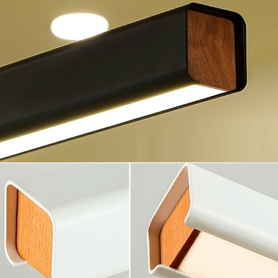 Contemporary Natural Light Slim Island Lighting Fixtures Linear Metal Chandelier Light Fixture