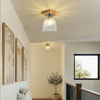 Glass Semi Flush Mount Ceiling Light Modern Ceiling Flush Mount for Living Room