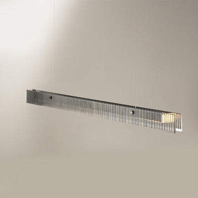 Linear Glass Pendant Lighting Fixtures Modern Island Ceiling Light for Dinning Room