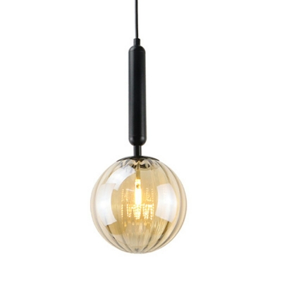Mid Century Modern Hanging Light 1-Bulb with Glass Shade Pendant Light Fixture