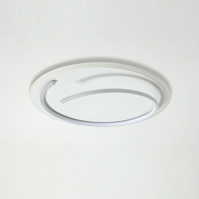 Ripples Flush Mount Modern Style Metal 2-Lights Flush Ceiling Light Fixture in White