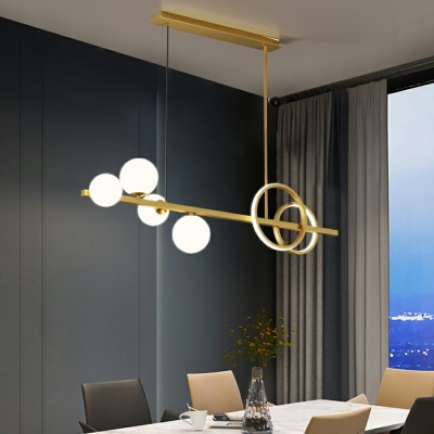 Ultra-modern White Light Geometric Chandelier Lighting Fixtures Metallic Island Pendant Lights