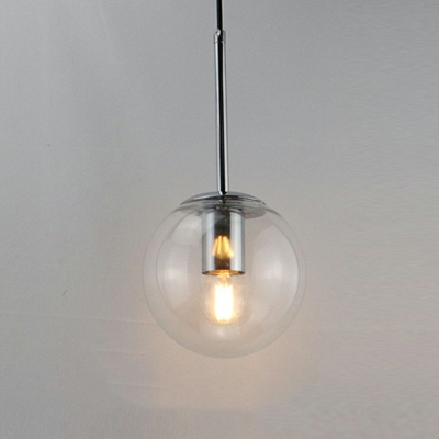 1-Light Ceiling Pendant Light Modernist Style Globe Shape Metal Hanging Lights
