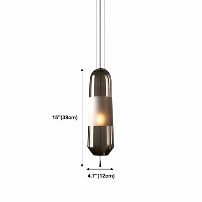 1-Light Hanging Ceiling Light Contemporary Style Geometric Shape Glass Pendant Lighting Fixtures