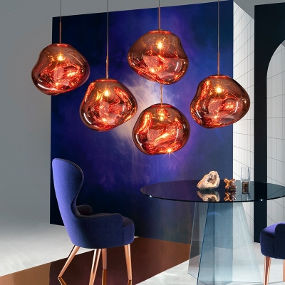 1-Light Hanging Ceiling Lights Contemporary Style Geometric Shape Metal Pendant Lighting