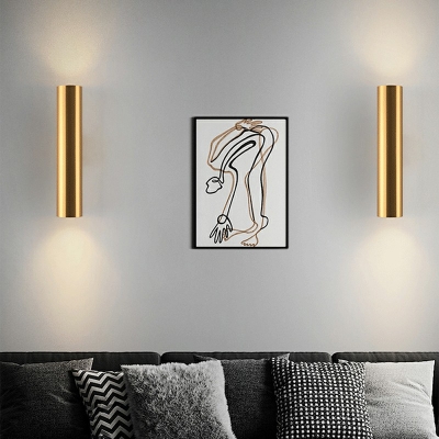 2-Light Sconce Lights Modernist Style Cylinder Shape Metal Wall Mounted Light