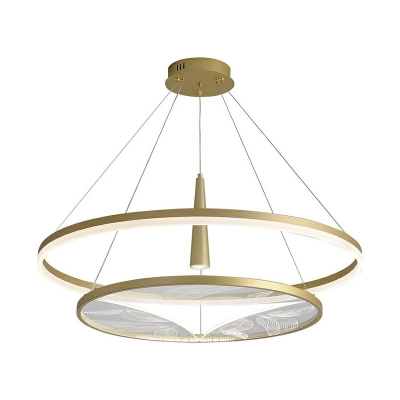 3-Light Hanging Lamps Modernist Style Ring Shape Metal Suspension Light