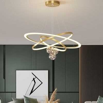 6-Light Hanging Lamps Modernist Style Ball Shape Metal Chandelier Light Fixture