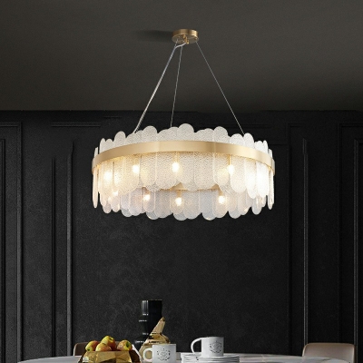American Style Chandelier Light Glass Metal Pendant Light for Living Room