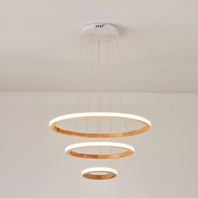 Circular Chandelier Lights Modern Wood Chandelier Light Fixture for Living Room