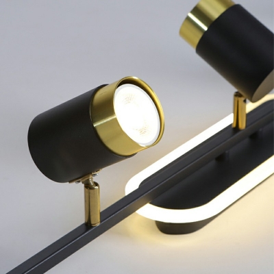 Contemporary Cylinder Flush Lighting Metal Third Gear Flush Mount Lamp for Living Room