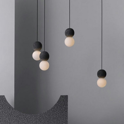 Contemporary Pendulum Pendant Light Fixture White Glass Suspension Pendant Light