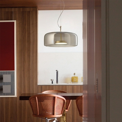 Geometric Pendant Lighting Modern Glass Warm Light Pendant Light for Dining Room