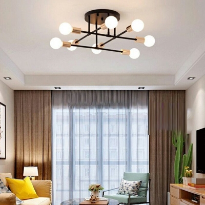 Industrial Linear Flush Lighting Metal Flush Mount Lamp for Living Room