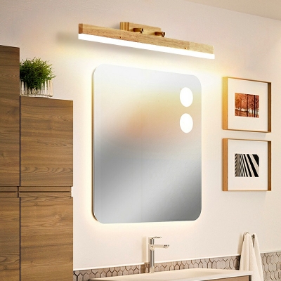 Modernism Swing Arm Led Bathroom Lighting Wood Led Lights for Vanity Mirror